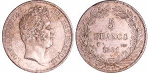 Louis-Philippe Ier (1830-1848) - 5 francs tête nue tranche en creux 1831 T (Nantes) Louis-Philippe Ier (1830-1848) - 5 francs tête nue tranche en creux 1831 T (Nantes)