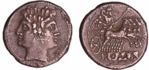 République romaine - Didrachme romano-campien (225-215 av. J.-C.) Tête janiforme