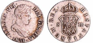 Espagne - Fernando VII (1808-1833) - 1/2 real 1831 JP (Seville) Espagne - Fernando VII (1808-1833) - 1/2 real 1831 JP (Seville)