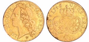 Louis XV (1715-1774) - Louis d’or au bandeau - 1748 AA (Metz) Louis XV (1715-1774) - Louis d’or au bandeau - 1748 AA (Metz)