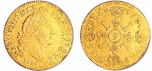 Louis XIV (1643-1715) - Louis d’or aux 4 L - 1694 9 (Rennes) Louis XIV (1643-1715) - Louis d’or aux 4 L - 1694 9 (Rennes)