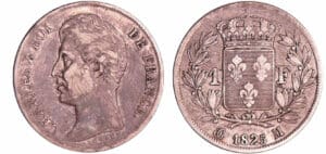 Charles X (1824-1830) - 1 franc 1825 M (Toulouse) Charles X (1824-1830) - 1 franc 1825 M (Toulouse)