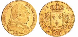 Louis XVIII (1815-1824) - 20 francs au buste habillé 1815 L (Bayonne) Louis XVIII (1815-1824) - 20 francs au buste habillé 1815 L (Bayonne)