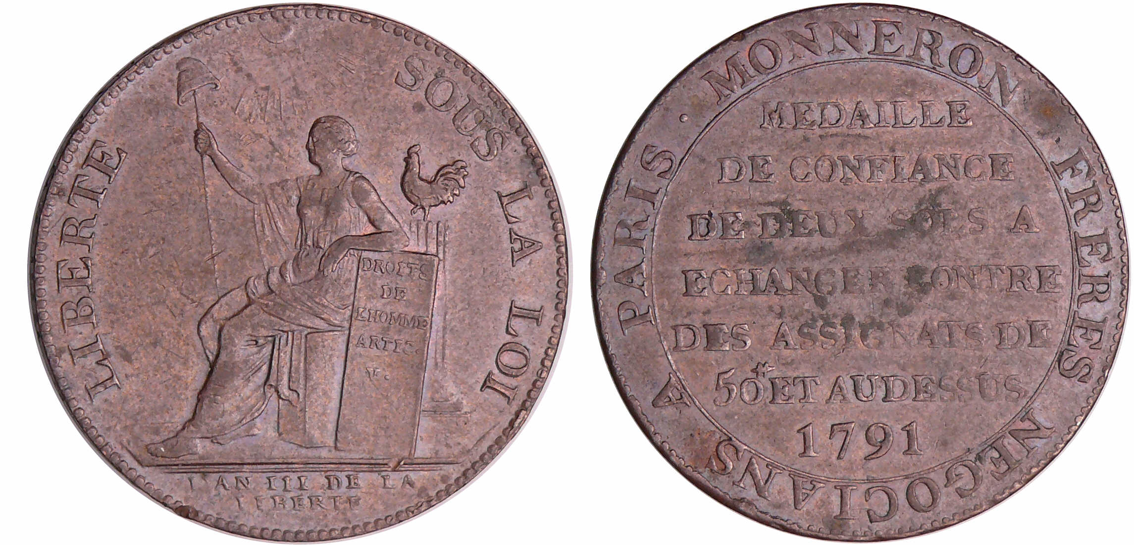 Constitution (1791-1792) - Monneron de 2 sols - 1791 Constitution (1791-1792) - Monneron de 2 sols - 1791