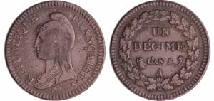 Directoire (1795-1799) - 1 décime Dupré - grand module An 5 A (Paris) Directoire (1795-1799) - 1 décime Dupré - grand module An 5 A (Paris)