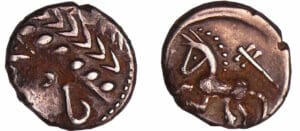 Allogroges - Denier VOL au cheval galopant et au caducée (60-50 av. J.-C.)