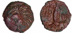 Carnutes - Bronze à l'aigle et à la rouelle (52 av. J.-C.)