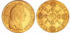 Louis XIV (1643-1715) - Double louis d’or aux 4 L - 1700 A (Paris) flan neuf