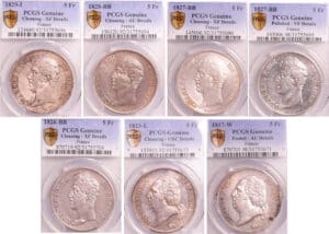 Louis XVIII , Charles X - Lot de 7 monnaies gradées PCGS Louis XVIII , Charles X - Lot de 7 monnaies gradées PCGS