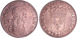 Louis XIII (1610-1643) - Ecu du 2ème poinçon de Warin - 1643 A (Paris) . et baies