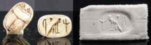 Egypte - Basse époque - Scarabée en calcite - 664 / 332 av. J.-C. (26ème-30ème dynastie)