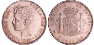 Espagne - Alfonso XIII (1874-1885) - 5 pesetas 1899 SG V