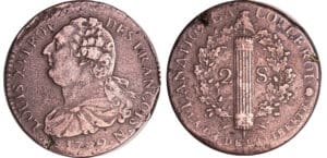 Constitution (1791-1792) - 2 sols au faisceau type FRANCOIS 1792 N (Montpellier) Constitution (1791-1792) - 2 sols au faisceau type FRANCOIS 1792 N (Montpellier)