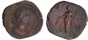 Faustine jeune - Sesterce (161-175, Rome) - Junon Faustine jeune - Sesterce (161-175, Rome) - Junon