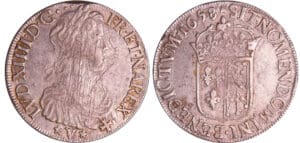 Louis XIV (1643-1715) - Ecu de Navarre à la mèche longue - 1658 (Saint-Palais) Louis XIV (1643-1715) - Ecu de Navarre à la mèche longue - 1658 (Saint-Palais)