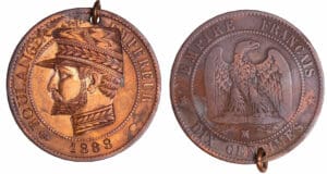 Napoléon III (1852-1870) - Satirique - 10 centimes -- MA (Marseille) gravé BOULANGER Napoléon III (1852-1870) - Satirique - 10 centimes -- MA (Marseille) gravé BOULANGER
