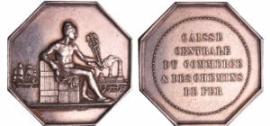 Jeton en argent - Caisse centrale du commerce & des chemins de fer