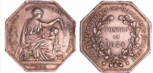 Jeton en argent - Société de prévoyance des pharmaciens 1853