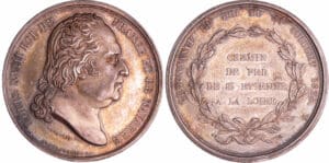 Jeton en argent - Louis XVIII, Chemin de fer de St Etienne à la Loire 1824