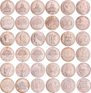 Cinquième république (1959- ) - 4 monnaies 100 francs Panthéon + 14 commémoratives