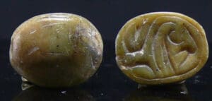Egypte - Basse époque - Scarabée en pierre (2 animaux) - 664 / 332 av. J.-C. (26ème-30ème dynastie)