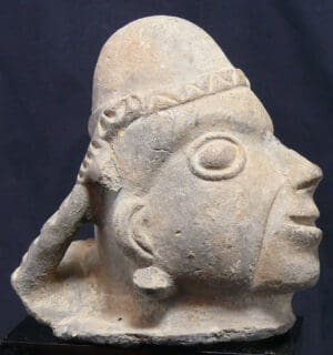 Précolombien - Pérou - Culture Chancay - Tête en terre cuite - 1100 / 1400 ap. J.-C.