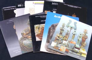 Lot de 10 catalogues de vente d'archéologie