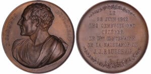 Médaille, En l'honneur du centenaire de la mort de Rousseau, 1912, par Bonneton et Scelüttee