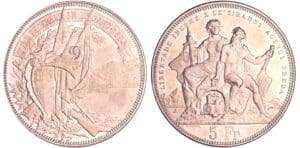 Suisse - Canton de Ticino - Monnaie de tir de Lugano, 5 francs 1883
