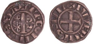 Nivernais - Comté de Nevers - Mahaut II - Denier Nivernais - Comté de Nevers - Mahaut II - Denier