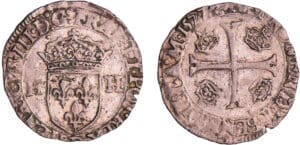 Henri III (1574-1589) - Douzain - 1er type - 1577 D (Lyon)