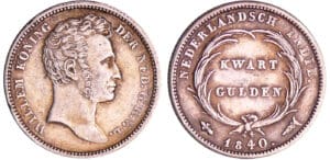 Pays-Bas, Inde - Willem I (1815-1840) - 1/4 gulden 1840 Pays-Bas, Inde - Willem I (1815-1840) - 1/4 gulden 1840
