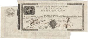 Révolution - Billet - Bon pour vingt francs payable à Rouen 1er frimaire an 12 Révolution - Billet - Bon pour vingt francs payable à Rouen 1er frimaire an 12