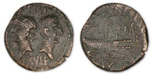 Agrippa et Auguste - Dupondius (10-14 av. J.-C., Nîmes) groupe 4