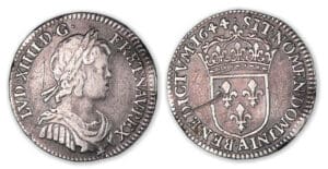 Louis XIV - Douzième d'écu à la mèche courte 1644. A (Paris) Louis XIV - Douzième d'écu à la mèche courte 1644. A (Paris)