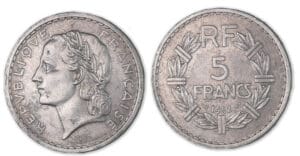 5 francs Lavrillier aluminium 1952