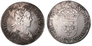 Louis XIV - Ecu à la mèche longue 1647 T (Nantes) Louis XIV - Ecu à la mèche longue 1647 T (Nantes)
