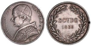 Italie - Etat papal - Grégoire XVI - écu 1835 (Bologne)