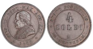 Italie - Etat papal - Pie IX - 4 soldi 1866 (Rome)