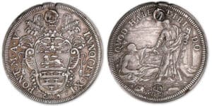 Italie - Etat papal - Innocent XI - teston 1680 (Rome)