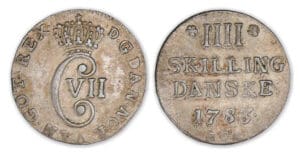 Danemark - Christian VII - 4 skilling 1783 Danemark - Christian VII - 4 skilling 1783