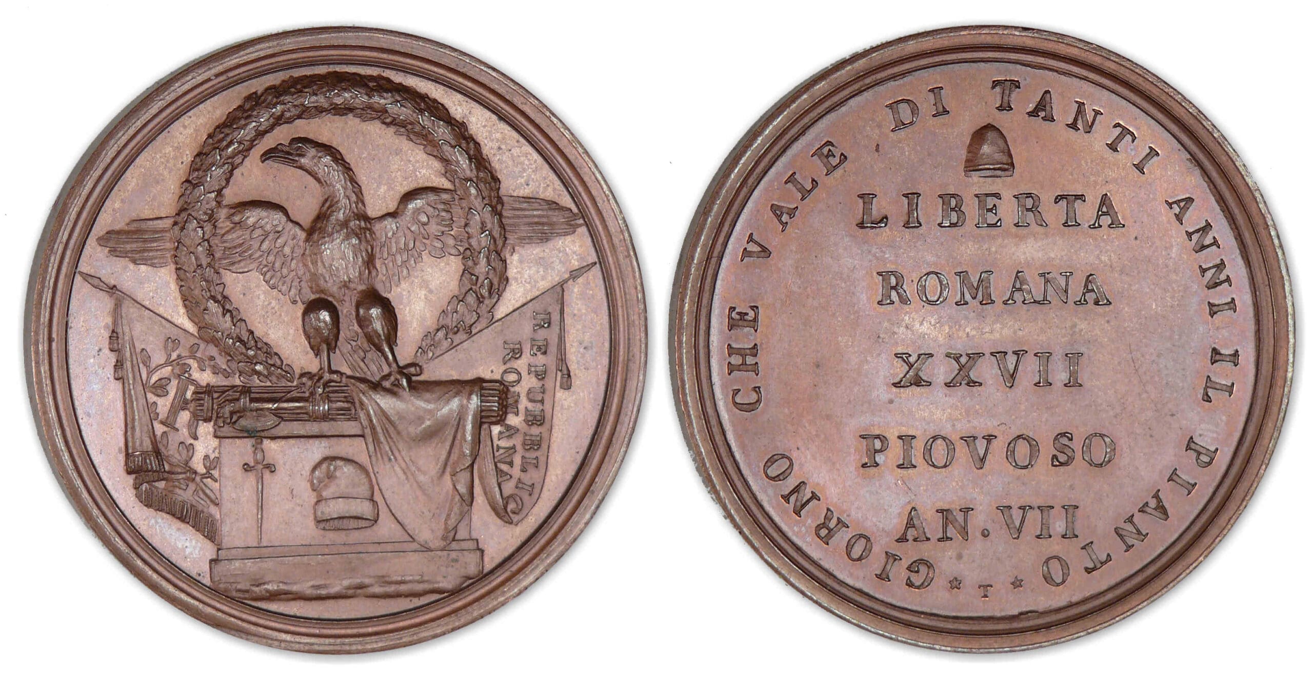 Italie - Médaille - 15 février, proclamation de la république Romaine (refrappe) (abeille 1860-1880) Italie - Médaille - 15 février, proclamation de la république Romaine (refrappe) (abeille 1860-1880)