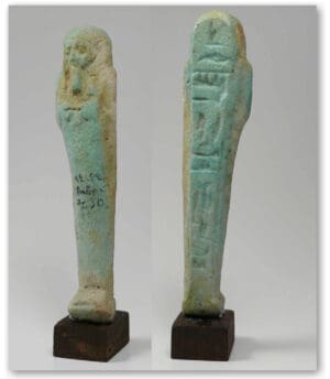 Egypte - Oushebti en frite  inscrit - Ier mill. av. J.-C.