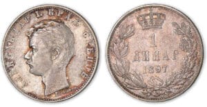 Serbie - 1 dinar - 1897 Serbie - 1 dinar - 1897