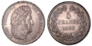 5 francs Louis-Philippe I tête laurée 2e type 1833 I (Limoges) 5 francs Louis-Philippe I tête laurée 2e type 1833 I (Limoges)