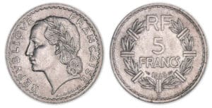 5 francs Lavrillier aluminium 1945 C