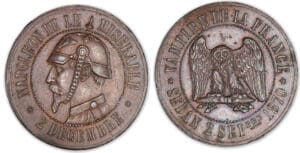 Médaille satirique de Napoléon III 1870 Médaille satirique de Napoléon III 1870