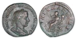 Gordien III - Sesterce (243/4, Rome) La Fortune assise