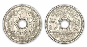 5 centimes Lindauer grand module 1914 essai 5 centimes Lindauer grand module 1914 essai