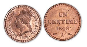 1 centime Dupré 2ème République 1848 A (Paris) 1 centime Dupré 2ème République 1848 A (Paris)